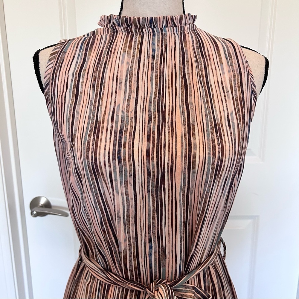 Bella D. Boho Pink and Black Soft Striped Sleeveless Maxi Dress EU SZ 42 - Picture 3 of 7